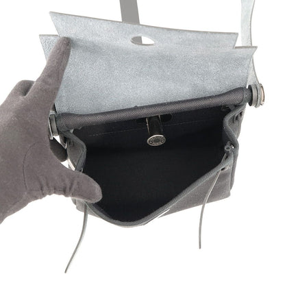 Hermes Shoulder Bag Herbag Zip Mini Black Silver Toilet Ash Vache Hunter — view 5