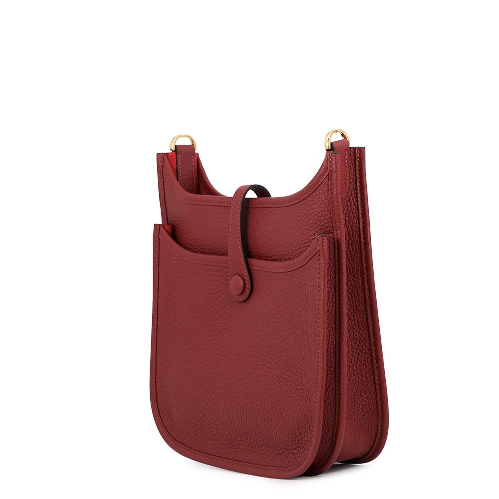 Hermes Shoulder Bag Evelyne 3 23 Rouge Ash Gold Taurillon Clemence — view 2