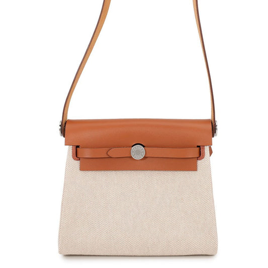 Hermes Shoulder Bag Herbag Zip Mini Ecru Gold Silver Toile Ash Vache Hunter