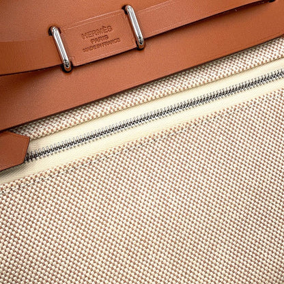Hermes Shoulder Bag Herbag Zip Mini Ecru Gold Silver Toile Ash Vache Hunter — view 7