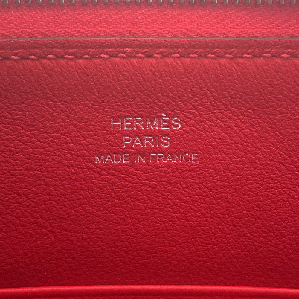 Hermes Pouch Carre Pocket Long Rainbow Love Rouge Coup Halzan Silver Swift — view 6