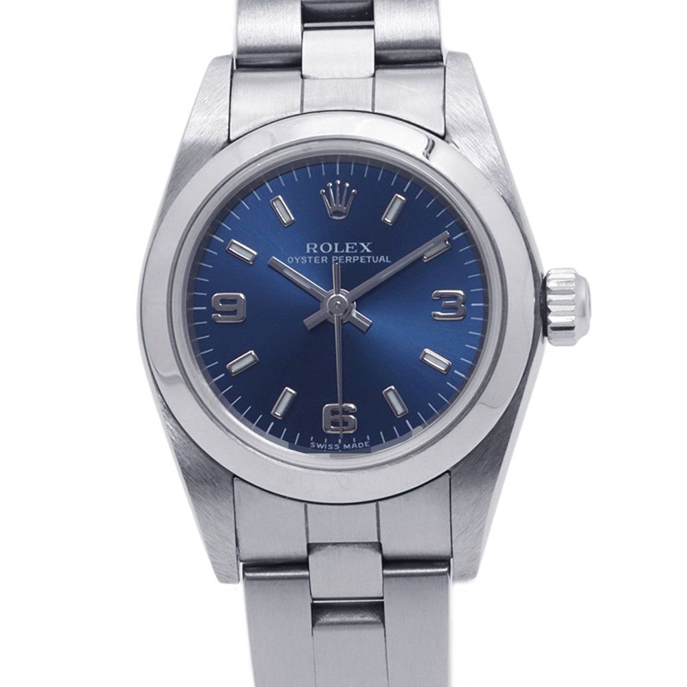 Rolex Oyster Perpetual 24 P Number Watch Blue Dial
