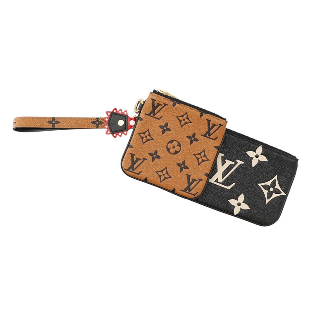 Louis Vuitton Pouch Monogram Empreinte Pochette Trio LV Crafty M Black