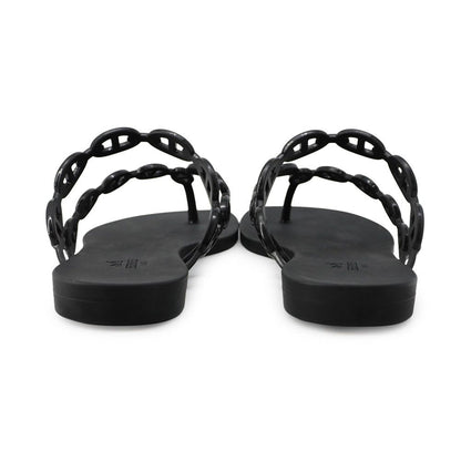 Hermes Sandals Island Rubber Shoes Black — view 3