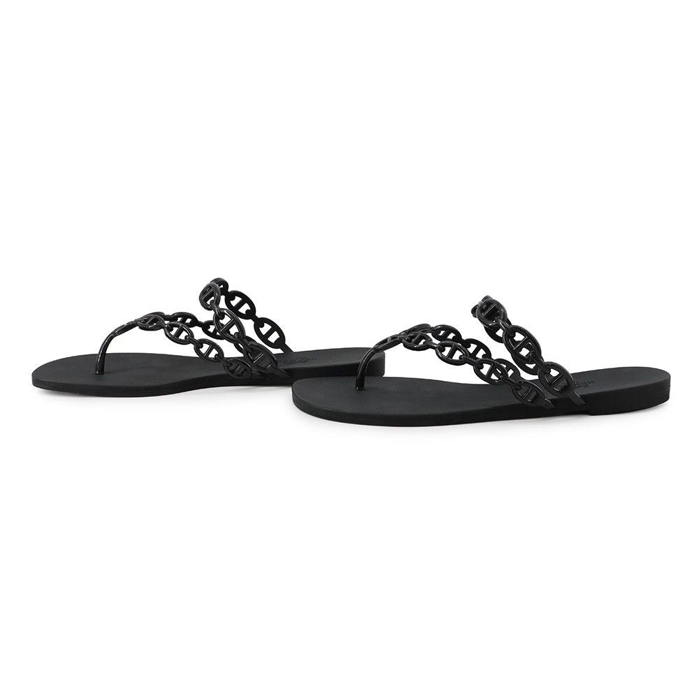 Hermes Sandals Island Rubber Shoes Black — view 2