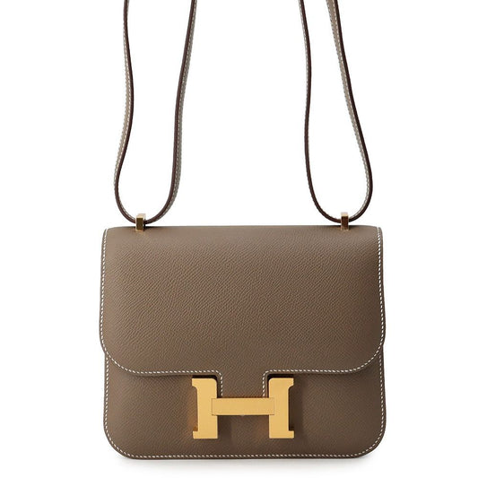 Hermes Shoulder Bag Mini Constance 3 Miroir Etoupe Gold Epsom
