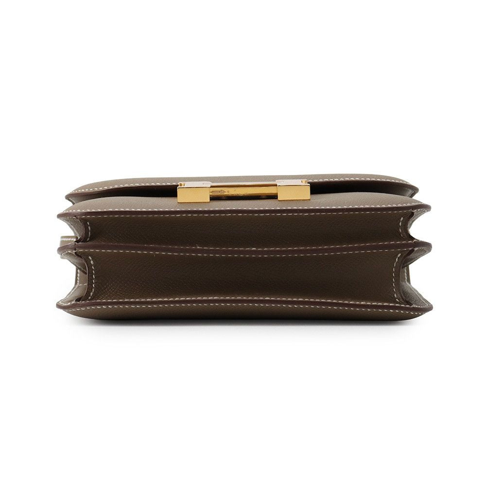 Hermes Shoulder Bag Mini Constance 3 Miroir Etoupe Gold Epsom — view 3
