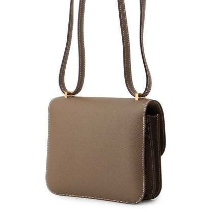 Hermes Shoulder Bag Mini Constance 3 Miroir Etoupe Gold Epsom — view 2