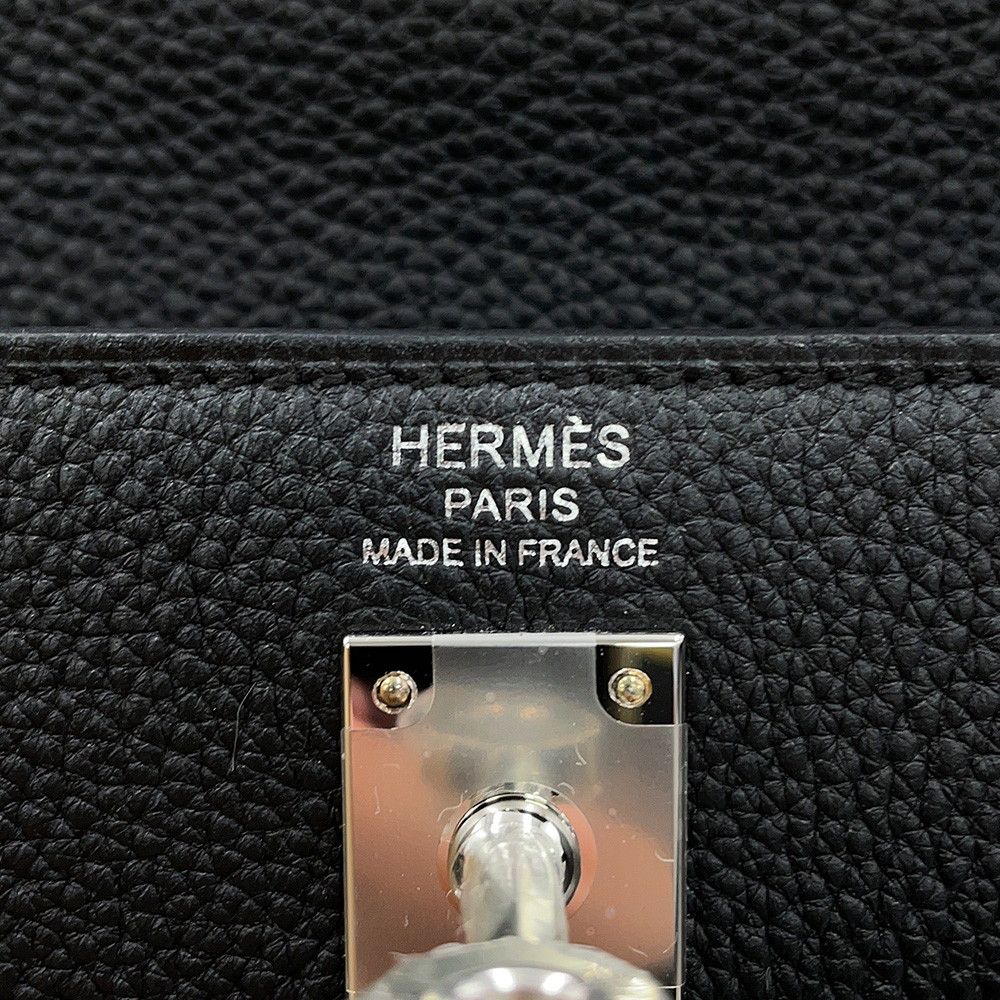 Hermes Handbag Kelly 25 Retourne Black Silver Togo 2-Way Bag — view 6