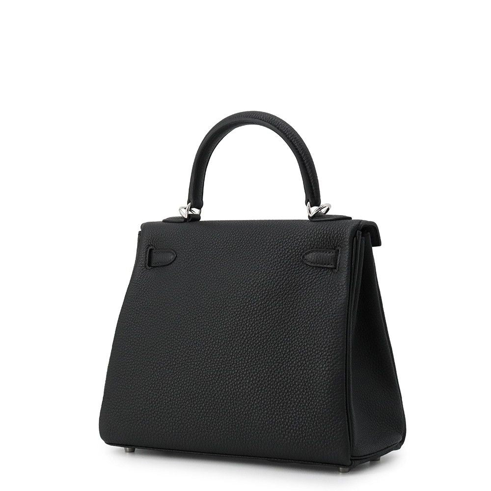 Hermes Handbag Kelly 25 Retourne Black Silver Togo 2-Way Bag — view 2