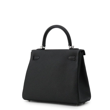 Hermes Handbag Kelly 25 Retourne Black Silver Togo 2-Way Bag — view 2