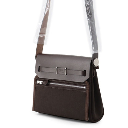 Hermes Shoulder Bag Herbag Zip Mini Ebene Silver Toile Hunter — view 2