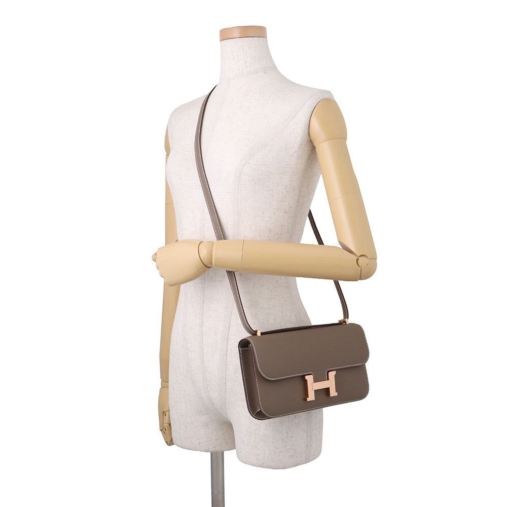 Hermes Constance Elan Miroir Etoupe Pink Gold Epsom Shoulder Bag — view 5