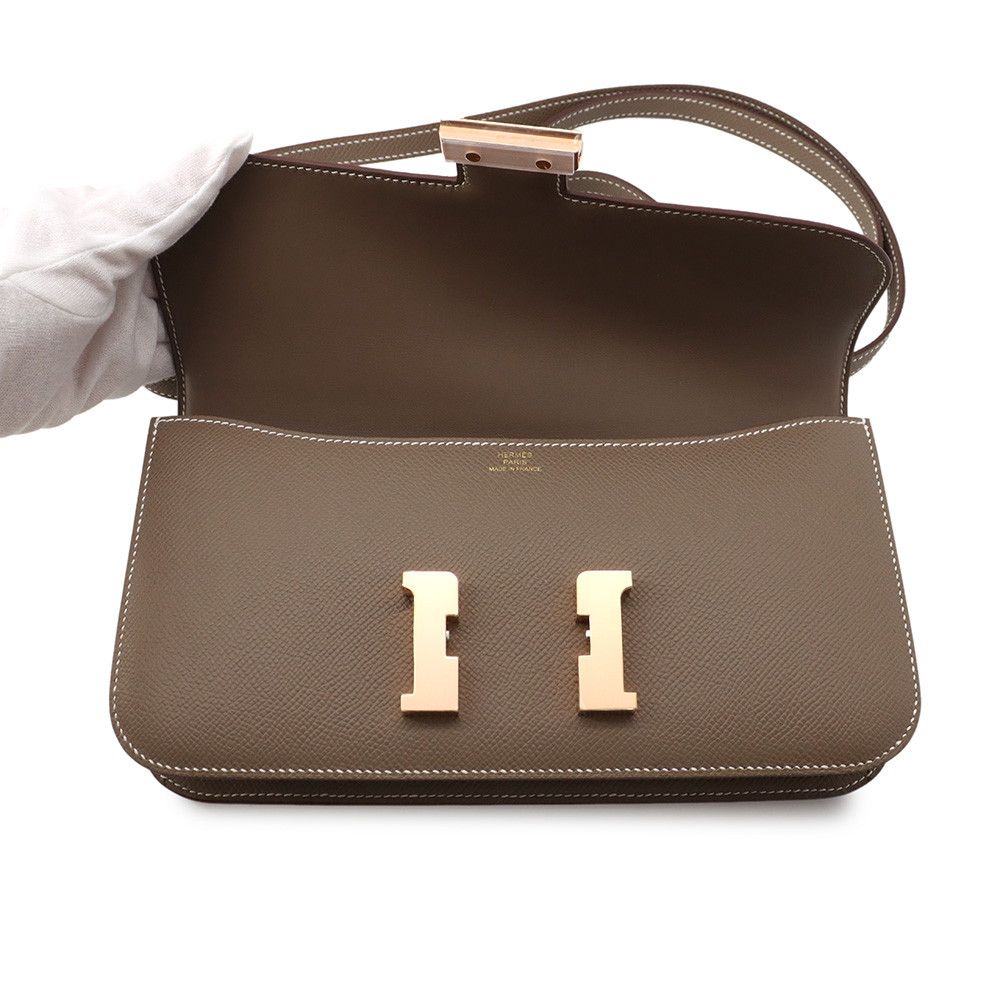 Hermes Constance Elan Miroir Etoupe Pink Gold Epsom Shoulder Bag — view 6