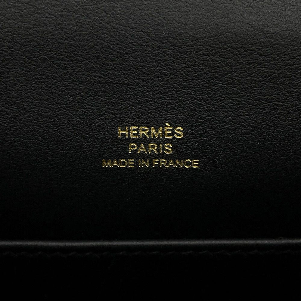 Hermes Handbag Pochette Kelly Black Gold Swift Bag — view 6
