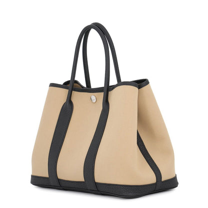 Hermes Tote Bag Garden Party TPM Trench Black Silver Toile Officier Negonda — view 2