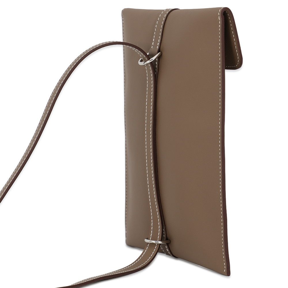 Hermes Shoulder Bag Glenan to Go Etoupe Silver Swift — view 3