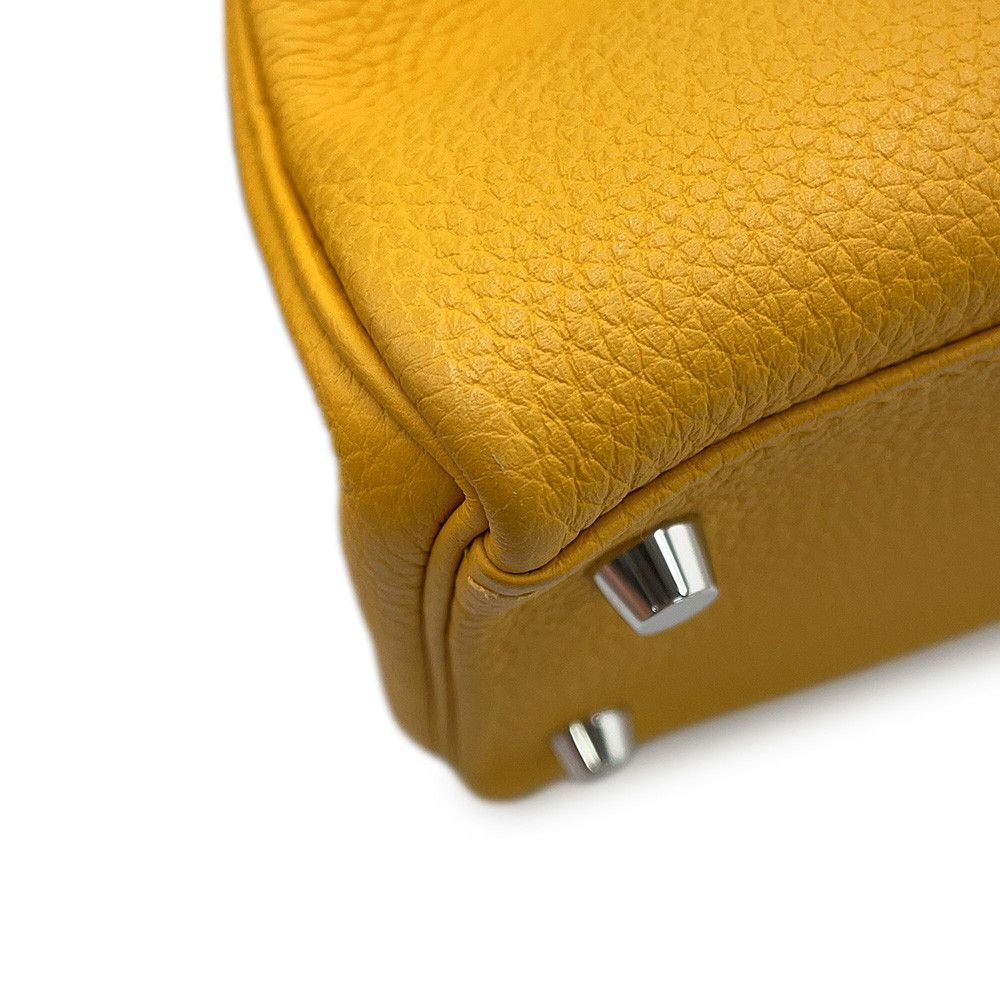 Hermes Handbag Kelly 28 Retourne Jaune Ambre Silver Togo 2-Way Bag — view 7