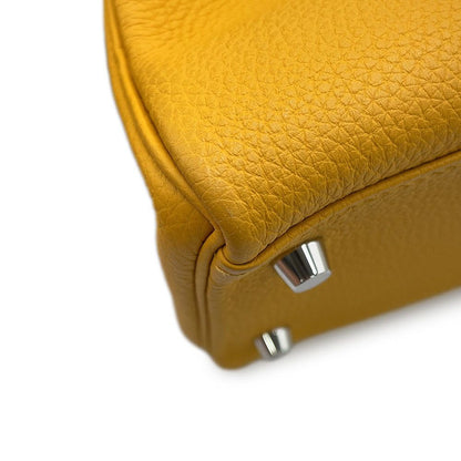 Hermes Handbag Kelly 28 Retourne Jaune Ambre Silver Togo 2-Way Bag — view 7