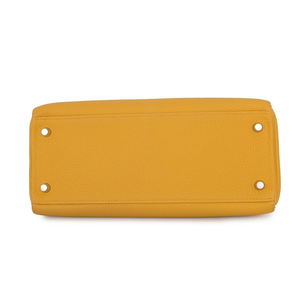 Hermes Handbag Kelly 28 Retourne Jaune Ambre Silver Togo 2-Way Bag — view 3