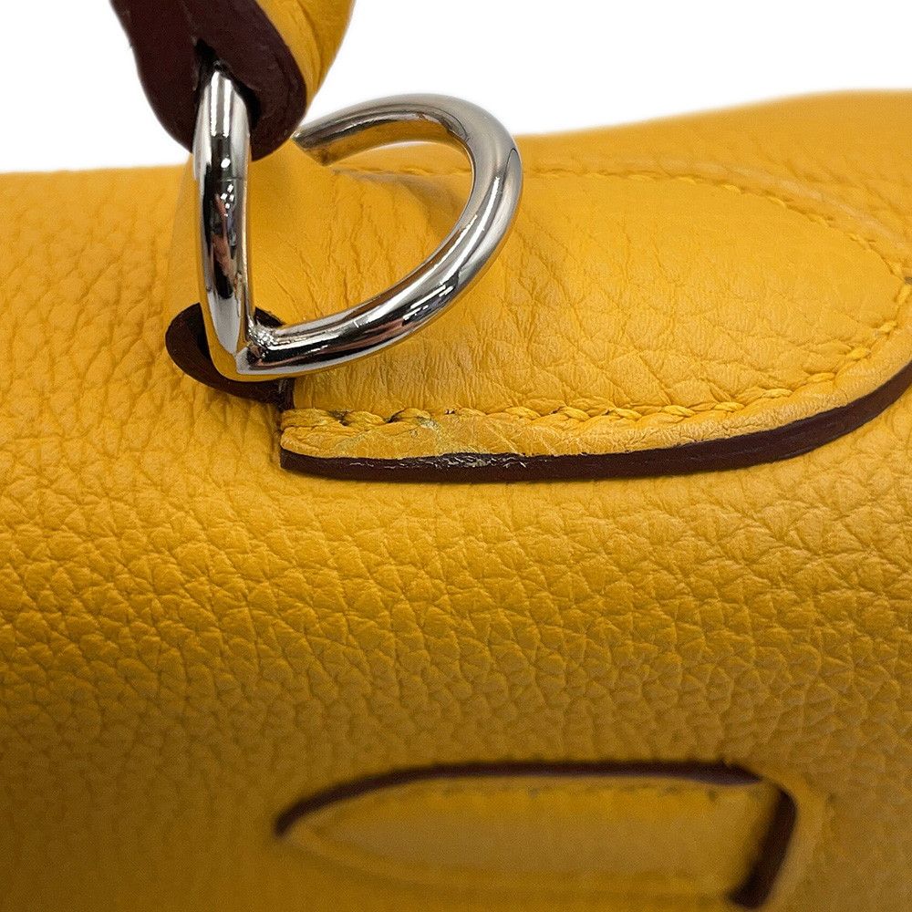 Hermes Handbag Kelly 28 Retourne Jaune Ambre Silver Togo 2-Way Bag — view 8