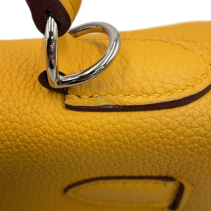 Hermes Handbag Kelly 28 Retourne Jaune Ambre Silver Togo 2-Way Bag — view 8