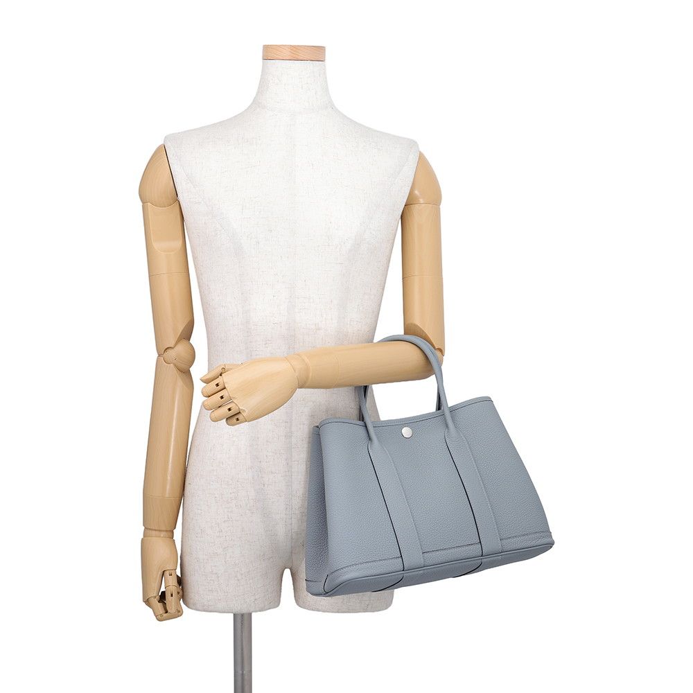 Hermes Tote Bag Garden Party TPM Gris Perle Silver Negonda — view 4