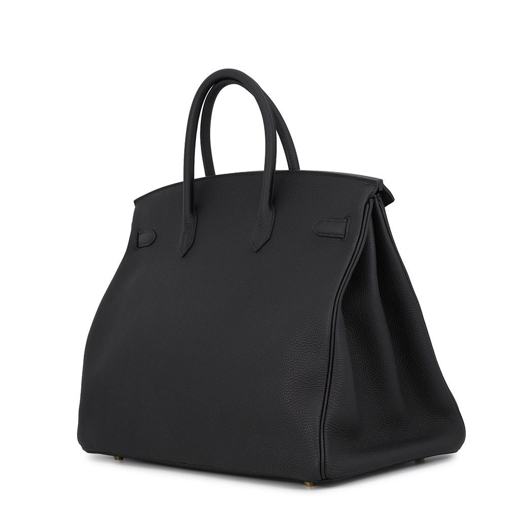 Hermes Birkin 40 Black Gold Togo Handbag — view 2