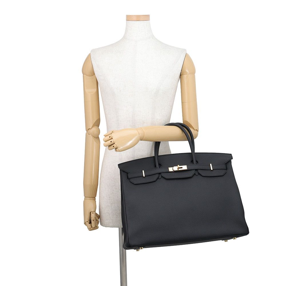 Hermes Birkin 40 Black Gold Togo Handbag — view 4