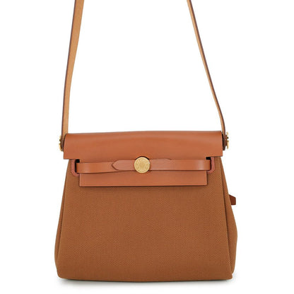 Hermes Shoulder Bag Herbag Zip Mini Forbe Gold Toile Hunter