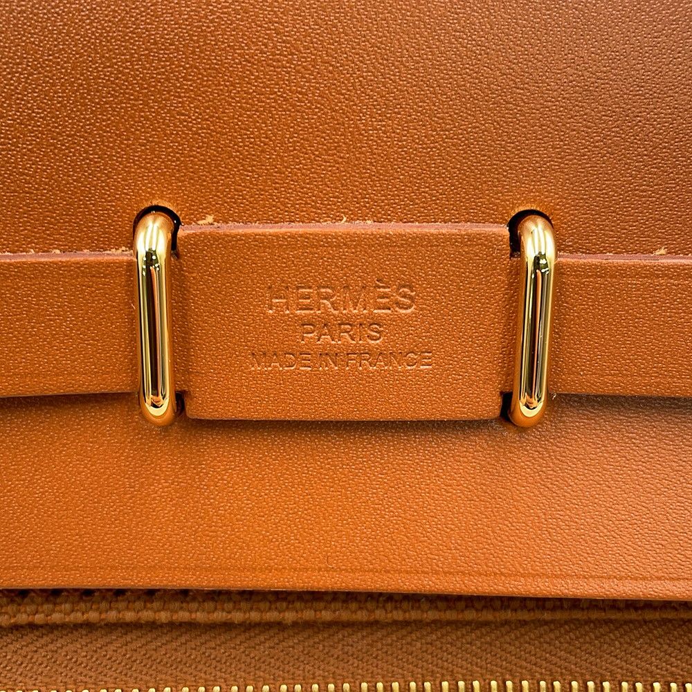 Hermes Shoulder Bag Herbag Zip Mini Forbe Gold Toile Hunter — view 6