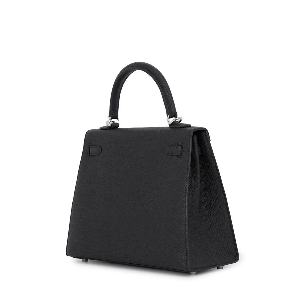 Hermes Handbag Kelly 25 Sellier Black Silver Epsom 2-Way Bag — view 2