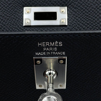 Hermes Handbag Kelly 25 Sellier Black Silver Epsom 2-Way Bag — view 8
