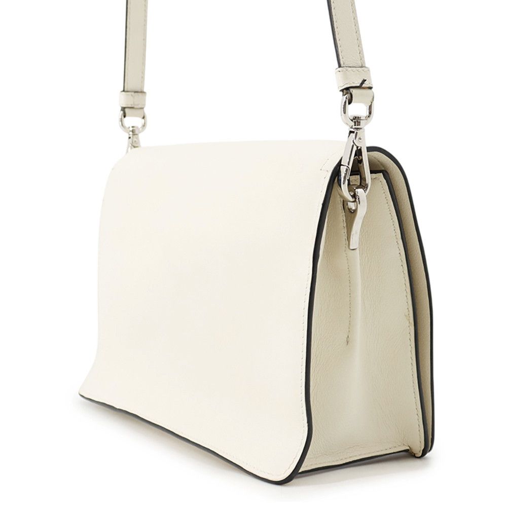 Prada Shoulder Bag Gray Scarf Triangle Logo White — view 2