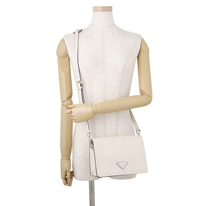 Prada Shoulder Bag Gray Scarf Triangle Logo White — view 4