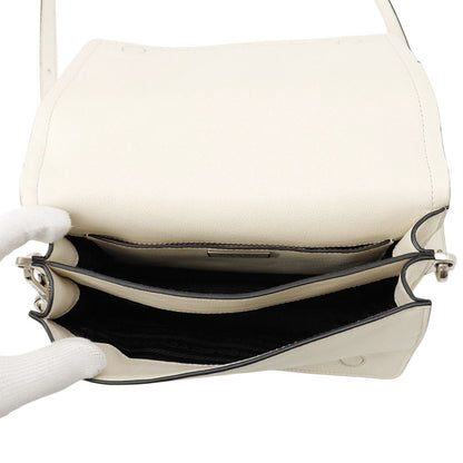 Prada Shoulder Bag Gray Scarf Triangle Logo White — view 6