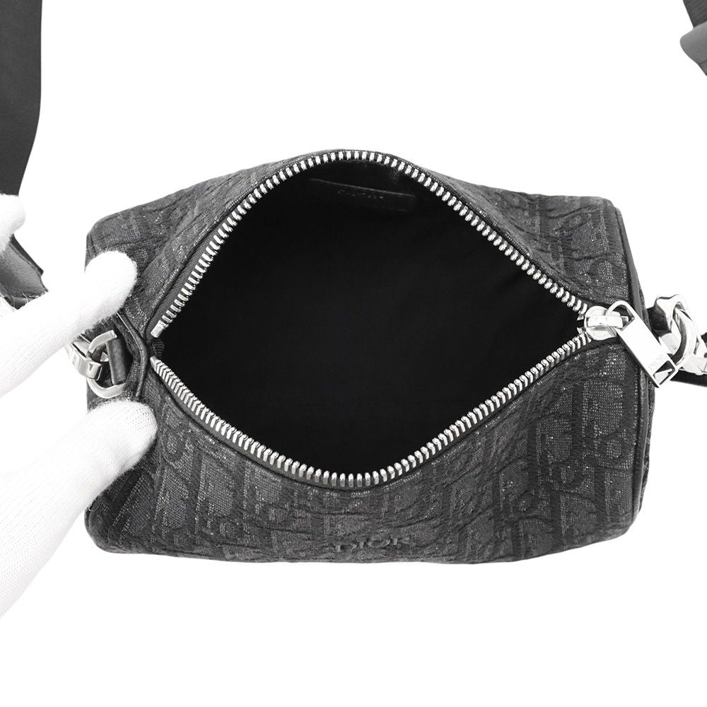 Dior Shoulder Bag Oblique Jacquard Roller Black — view 5