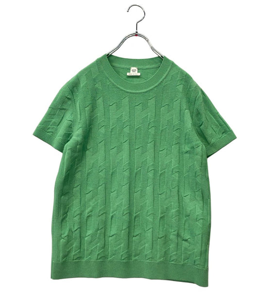 Hermes Short Sleeve Knit Jacquard Sweater 36