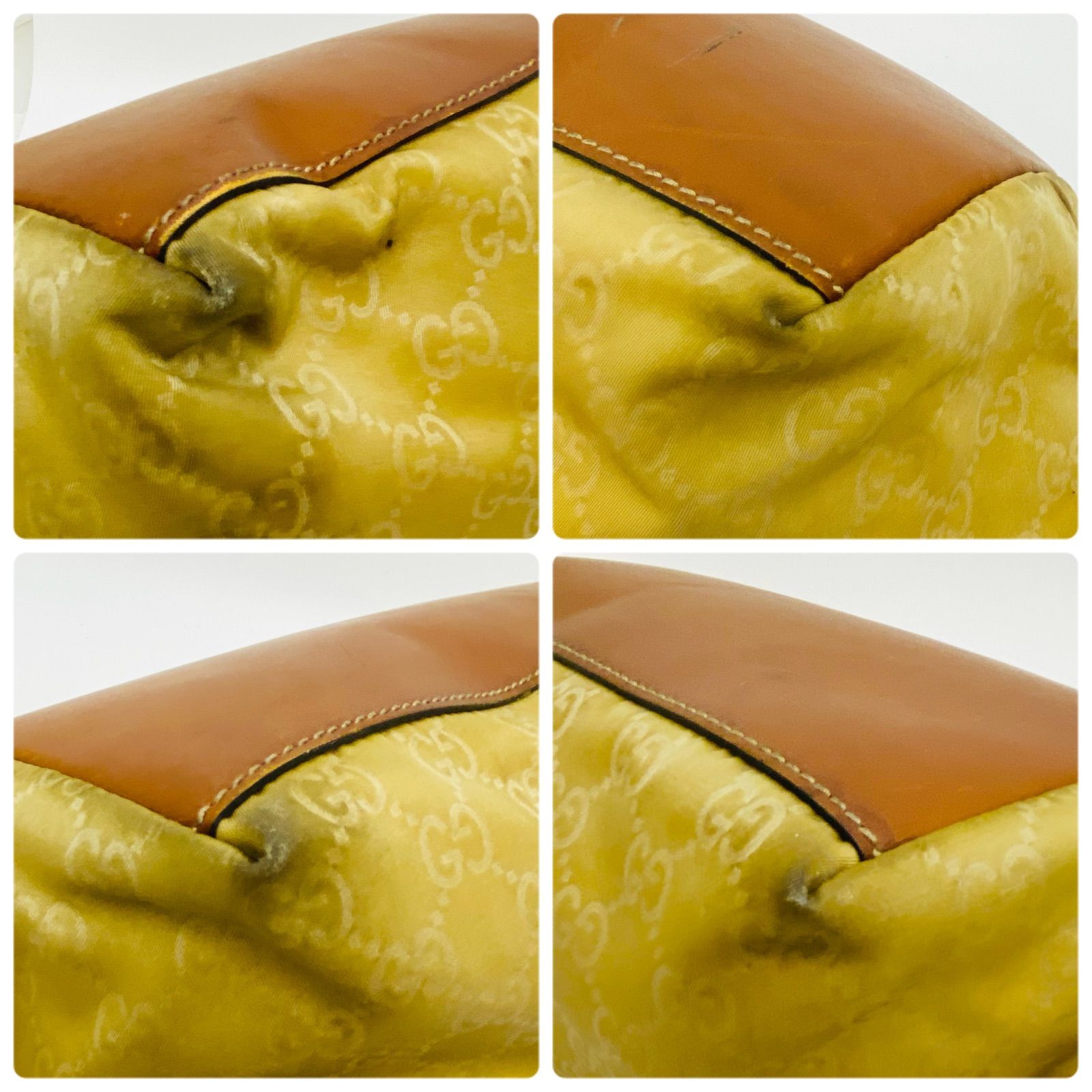 Gucci GG Canvas Tote Bag Webbing Line Nylon Beige GH 98 — view 8