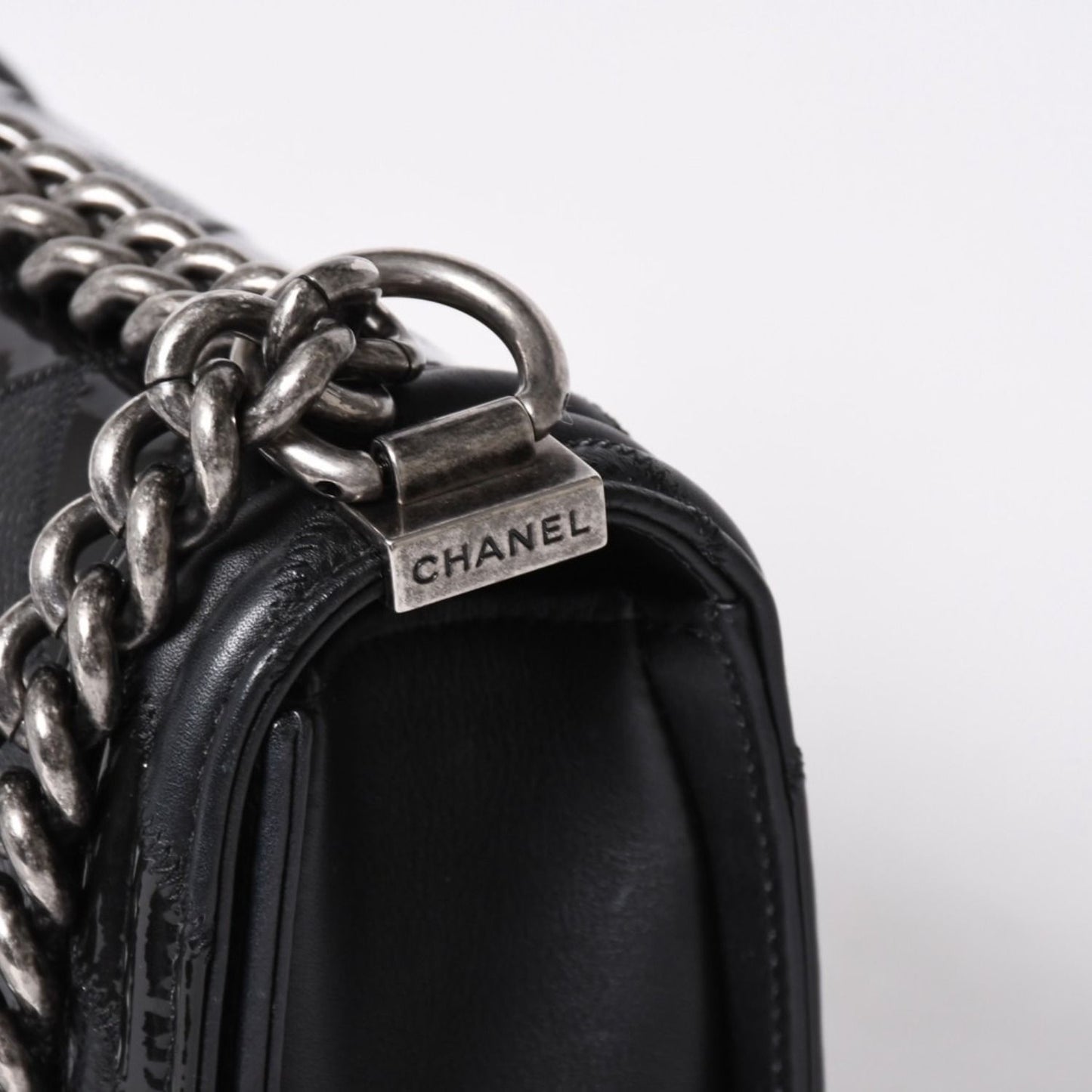 Chanel Boy Chain Shoulder Bag Black — view 5