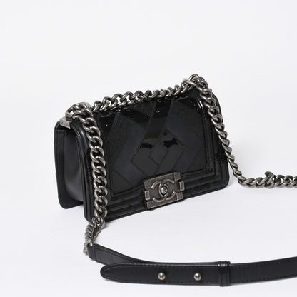 Chanel Boy Chain Shoulder Bag Black — view 3