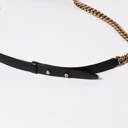 Chanel Boy Shoulder Bag Chain Caviar Leather CC Logo Black Gold — view 8