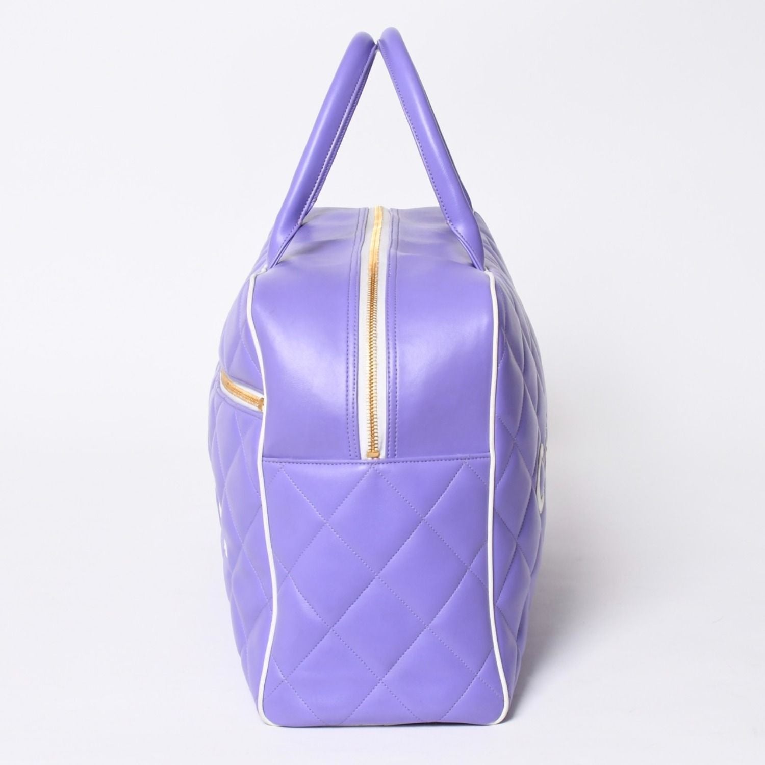 Chanel Boston Bag Sports Line Quilted Purple Gold — view 4