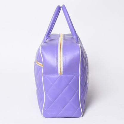 Chanel Boston Bag Sports Line Quilted Purple Gold — view 4