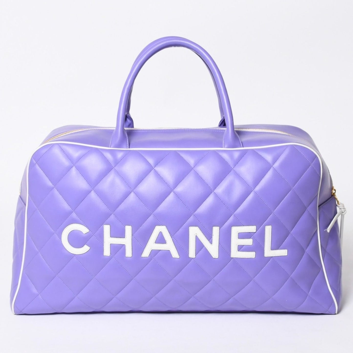 Chanel Boston Bag Sports Line Quilted Purple Gold — view 2