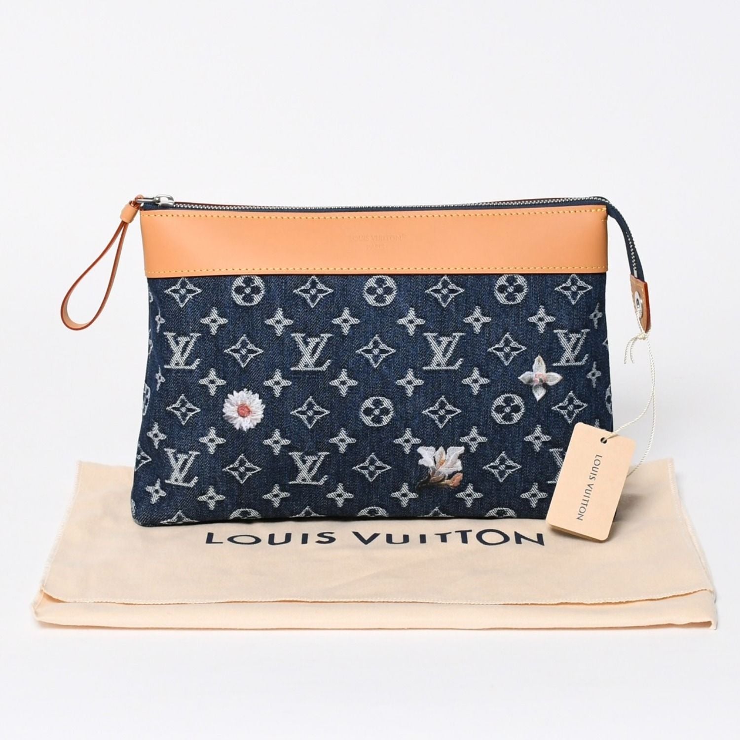 Louis Vuitton Handbag Clutch Pochette Voyage Monogram Denim
