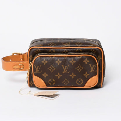 Louis Vuitton Locker Dopp Kit Cargo Clutch Handbag Brown Gold — view 2