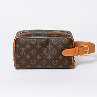 Louis Vuitton Locker Dopp Kit Cargo Clutch Handbag Brown Gold — view 3