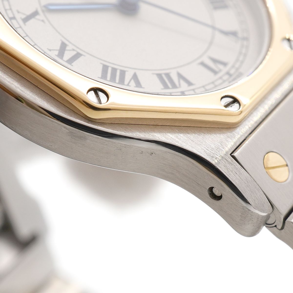 Cartier Santos Octagon LM Ivory Dial Watch — view 7