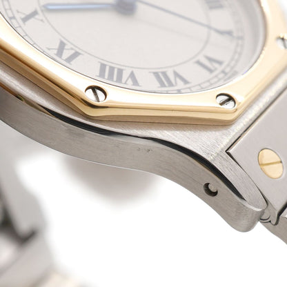 Cartier Santos Octagon LM Ivory Dial Watch — view 7